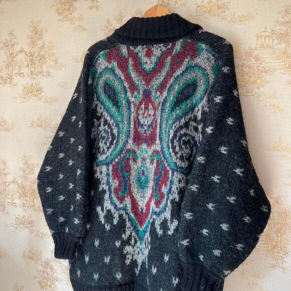 American Vintage Sweaters - 80s Pascali Oversized Mohair Blend Cardigan Size M